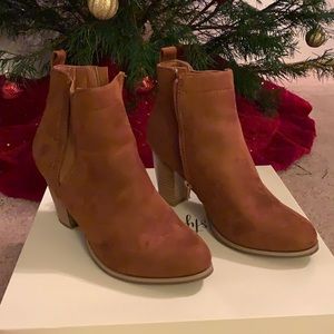 Brown heeled boots